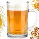 Kufel do Piwa Szklany 330 ml z Uchem Gruby Klasyczny Prezent