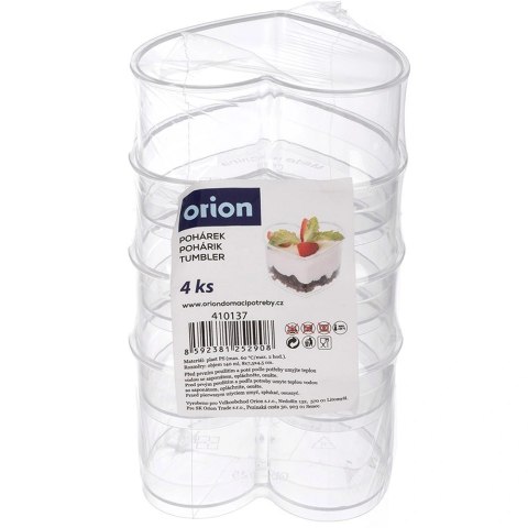 Pucharki Serce 130ml Zestaw 4 szt. do Deserów i Galaretek ORION Musy