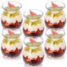 Pucharki z Pokrywkami 160ml Zestaw 6 szt. do Monoporcji i Deserów