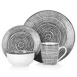 Serwis Obiadowy Porcelanowy 16 el. Zestaw dla 4 Osób Talerze