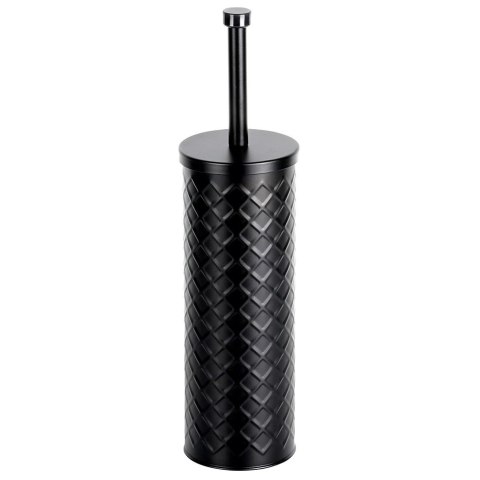 Szczotka do WC Silikonowa Czarna Metalowy Pojemnik Stojak 38 cm VILDE