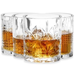 Szklanki do Whisky 290 ml Złoty Rant Kryształowy Wzór 4 szt.