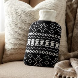 Termofor Gumowy 1,8 L Granatowy Wzór Zimowy Sweterkowy Ciepły Okład