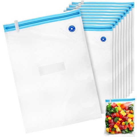 Worki Próżniowe Strunowe z Zaworem 10 szt 40 x 28 cm Wielorazowe