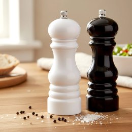Zestaw 2 Młynków do Soli i Pieprzu Ceramiczne Młynki Czarno-Białe