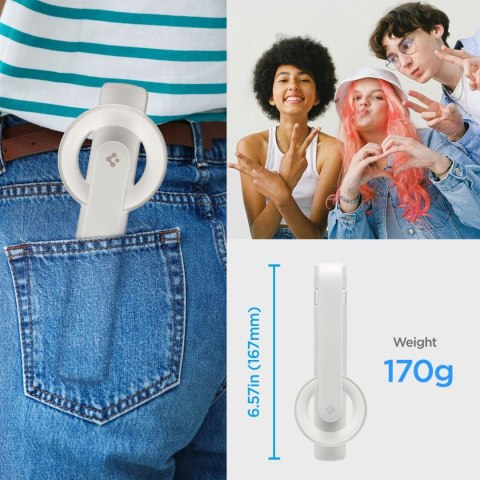 Selfie stick kijek do zdjęć z tripodem MagSafe Bluetooth - beżowy