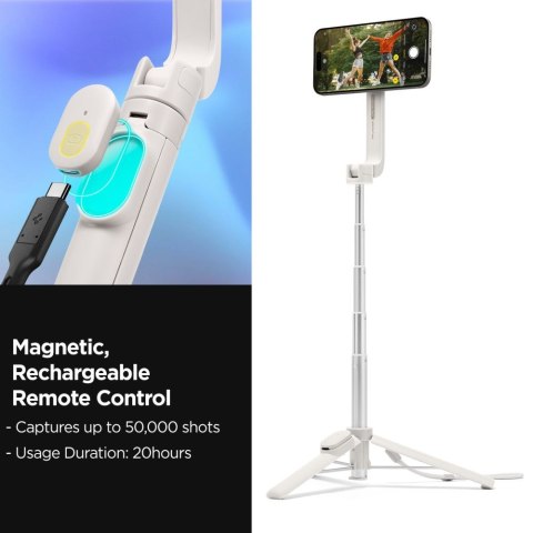 Selfie stick kijek do zdjęć z tripodem MagSafe Bluetooth - beżowy