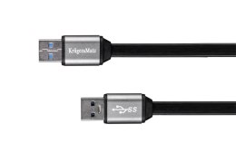KM0337 Kabel USB3.0 wtyk - wtyk 1m Kruger&Matz płaski kabel KRUGER&AMPMATZ
