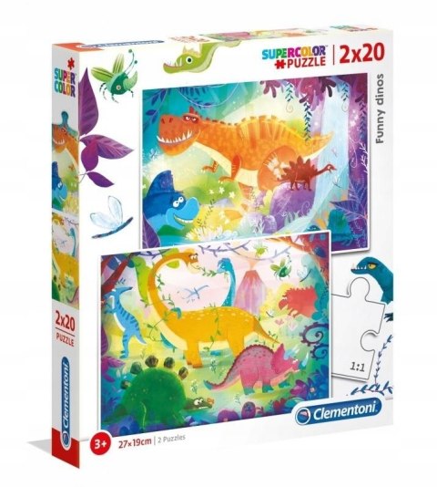 CLE puzzle 2X20 Funny dinos 24755 CLEMENTONI
