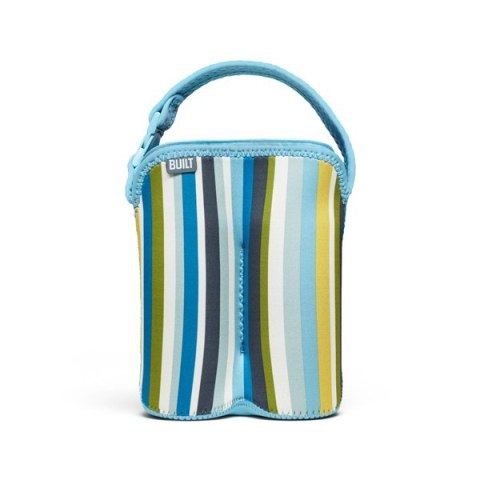 ND38_BBY-BBD2-BYS BUILT Bottle Buddy - Termoopakowanie do butelek podwójne (Baby Blue Stripe) BLUE