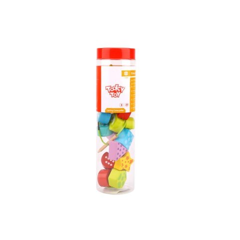 TOOKY TOY Drewniana Sznurowana Gąsienica Do Nawlekania Zręcznościowa TOOKY