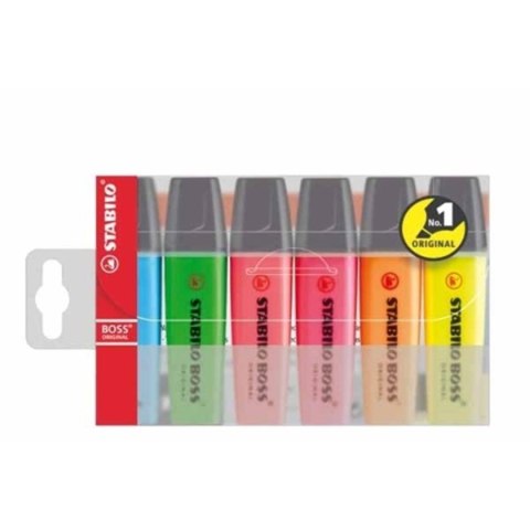 ND39_78034 ZAKRESLACZ 6KOL MIX STAB BOSS 70/6 ETUI STABILO