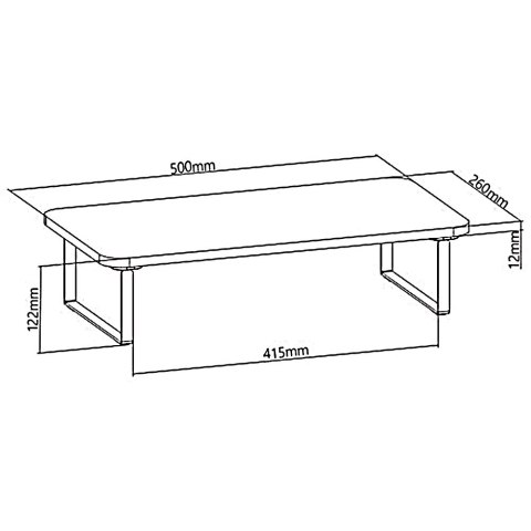 MACLEAN PODSTAWKA POD MONITOR/ LAPTOP, MAX. 20KG, (500X260X122MM), MC-933 MC-933