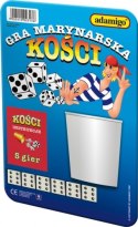 ND39_918 KOSCI DO GRY BIA 5SZT KUBEK ADM 0313 B/C ADAMIGO