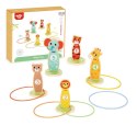 TOOKY TOY Drewniana Gra Zręcznościowa Rzut do Celu Zwierzątka 15 el. TOOKY