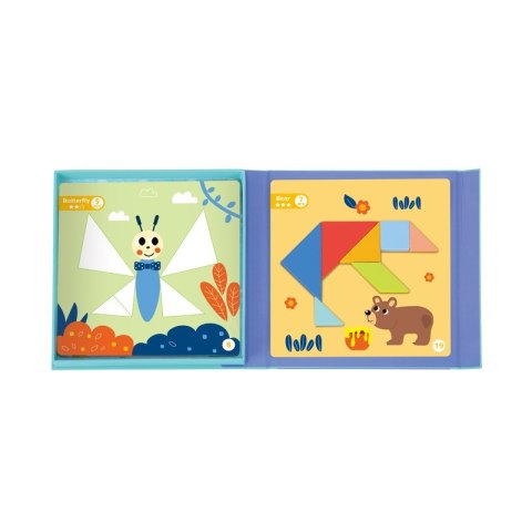 TOOKY TOY Puzzle Tangram Układanka dla Dzieci Nauka Kształtów Figury Kształty 18el. TOOKY