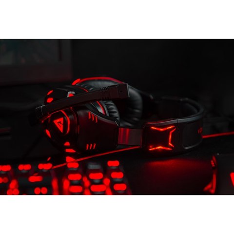 Słuchawki z mikrofonem MODECOM MC-832 Ghost Czarno-czerwony