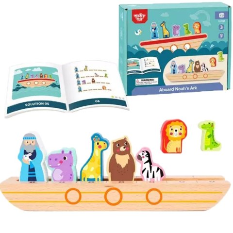 Tooky Toy Drewniana Arka Noego + Książeczka z Zagadkami TOOKY