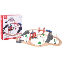 Tooky Toy Drewniana Kolejka Staż Pożarna Ambulans 70 el. TOOKY