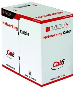 TECHLY Kabel skrętka Cat6 UTP drut 305 m 100% Cu szary 305540