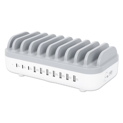 MANHATTAN Ładowarka sieciowa 10x USB 120W, 3x USB-C PD, 7x USB-A 5V 180856