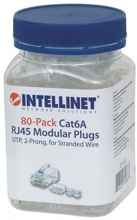 INTELLINET Wtyk RJ45 8P/8C Cat6a UTP, linka, 80 szt 790666