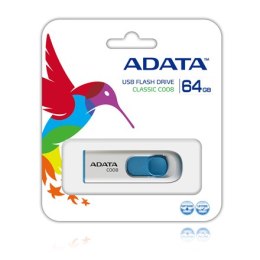ADATA ADATA | C008 | 64 GB | USB 2.0 | Biało/Niebieski