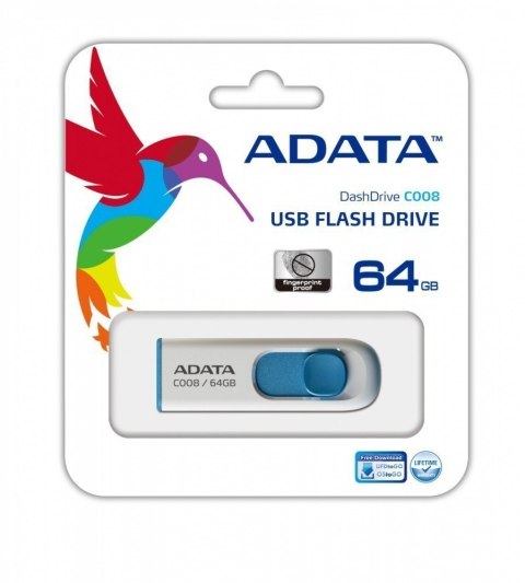 ADATA ADATA | C008 | 64 GB | USB 2.0 | Biało/Niebieski