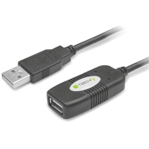 TECHLY Kabel USB 2.0 przedłużacz aktywny USB-A na USB-A M/F 10 m IUSB-REP10TY