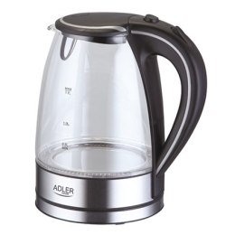 Adler Adler | Czajnik | AD 1225 | Standard | 2000 W | 1,7 L | Szkło | Podstawa 360° | Przeźroczysty/Ze stali nierdzewnej