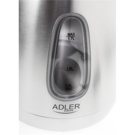 Adler Sp. z o.o. Czajnik Adler AD 1223 | Standard | 2200 W | 1.7 L | Stal nierdzewna | Obracana podstawa 360° | Gwarancja 24 m-ce