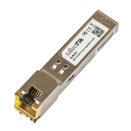 MikroTik MikroTik | S-RJ01 | SFP | Miedź | RJ-45 | 10/100/1000 Mbit/s | Maksymalna odległość transferu 100 m | Temperatura 0 do +85C