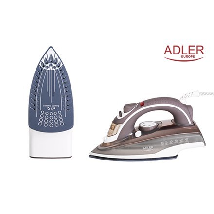 Adler Adler | AD 5030 | Żelazko | Żelazko parowe | 3000 W | Pojemność zbiornika na wodę 310 ml | Ciągła para 20 g/min | Brązowy