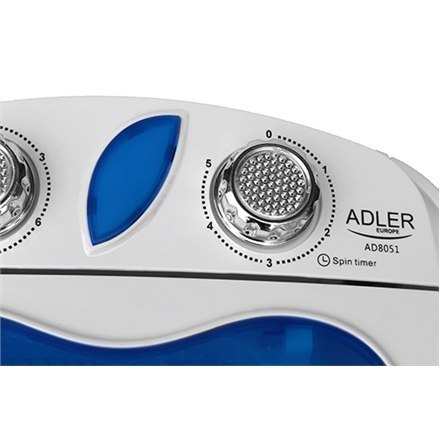 Adler Adler | AD 8051 | Pralka | Klasa efektywności energetycznej | Ładowanie od góry | Pojemność prania 3 kg | Nieokreślone obroty | 