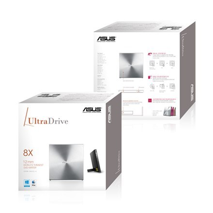 Asus Asus | 08U5S-U | Zewnętrzny | Napęd DVD±RW (±R DL) / DVD-RAM | Srebrny | USB 2.0