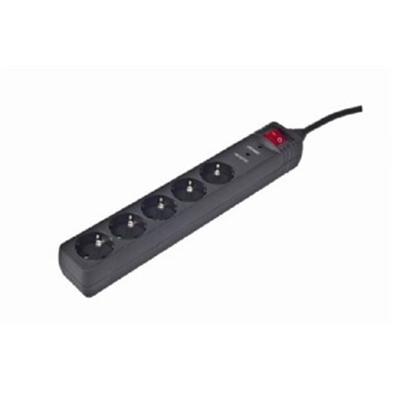 EnerGenie EnerGenie SPG5-C-5 - listwa przeciwprzepięciowa | Złącze wyjściowe Qty 5 | 1,5 m | Czarny