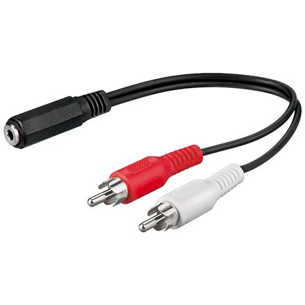 Goobay Adapter audio Goobay | Żeński | RCA x 2 | Mini-jack stereo 3,5 mm | 0,2 m