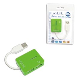 Logilink 4-portowy koncentrator Logilink | USB 2.0, Smile, zielony