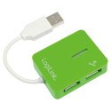 Logilink 4-portowy koncentrator Logilink | USB 2.0, Smile, zielony