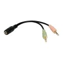 Logilink Logilink | Adapter audio | Żeński | Mini-phone stereo 3,5 mm | Mini-phone 3,5 mm 4-biegunowy | Czarny | 0,15 m