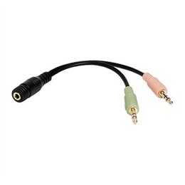 Logilink Logilink | Adapter audio | Żeński | Mini-phone stereo 3,5 mm | Mini-phone 3,5 mm 4-biegunowy | Czarny | 0,15 m