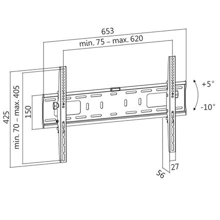 Logilink Logilink BP0018 TV Wall mount, 37"-70", tilt+5°-10°, 56mm Logilink