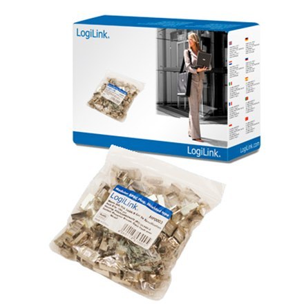 Logilink Logilink | MP0003 | Wtyczka modułowa CAT5eDostosowana do okrągłego kabla 8P8CWtyczka ekranowanaZłocone styki