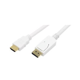 Logilink Logilink | Męski | 19 pin HDMI Typ A | Męski | 20 pin DisplayPort | 2 m | Biały