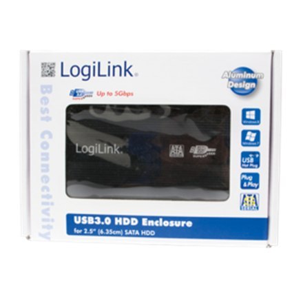 Logilink Logilink | Obudowa pamięci masowej | Obudowa 2,5 cala S-SATA HDD USB 3.0 Alu | Dysk twardy | 2,5" | SATA 3Gb/s | USB 3.0