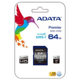ADATA ADATA | Premier | 64 GB | SDHC | Pamięć flash klasy 10 | Nie