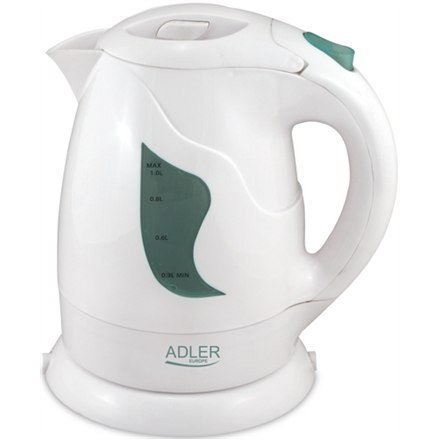 Adler Adler | Czajnik | AD 08 | Standard | 850 W | 1 L | Plastik | Podstawa obrotowa 360° | Biały