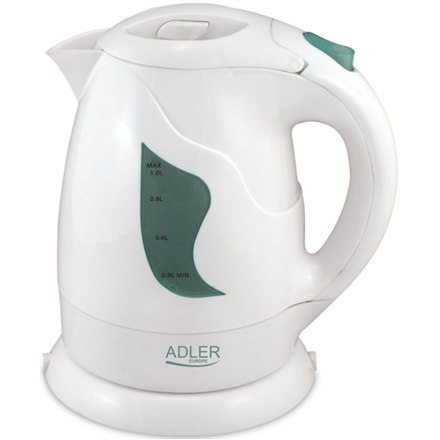 Adler Adler | Czajnik | AD 08 | Standard | 850 W | 1 L | Plastik | Podstawa obrotowa 360° | Biały