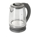 Adler Adler | Czajnik | AD 1286 | Standard | 2200 W | 2 L | Plastik/szkło | Podstawa obrotowa 360° | Szary/przezroczysty
