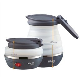 Adler Adler | Czajnik podróżny | AD 1279 | Elektryczny | 750 W | 0,6 L | Silikonowy | Biały